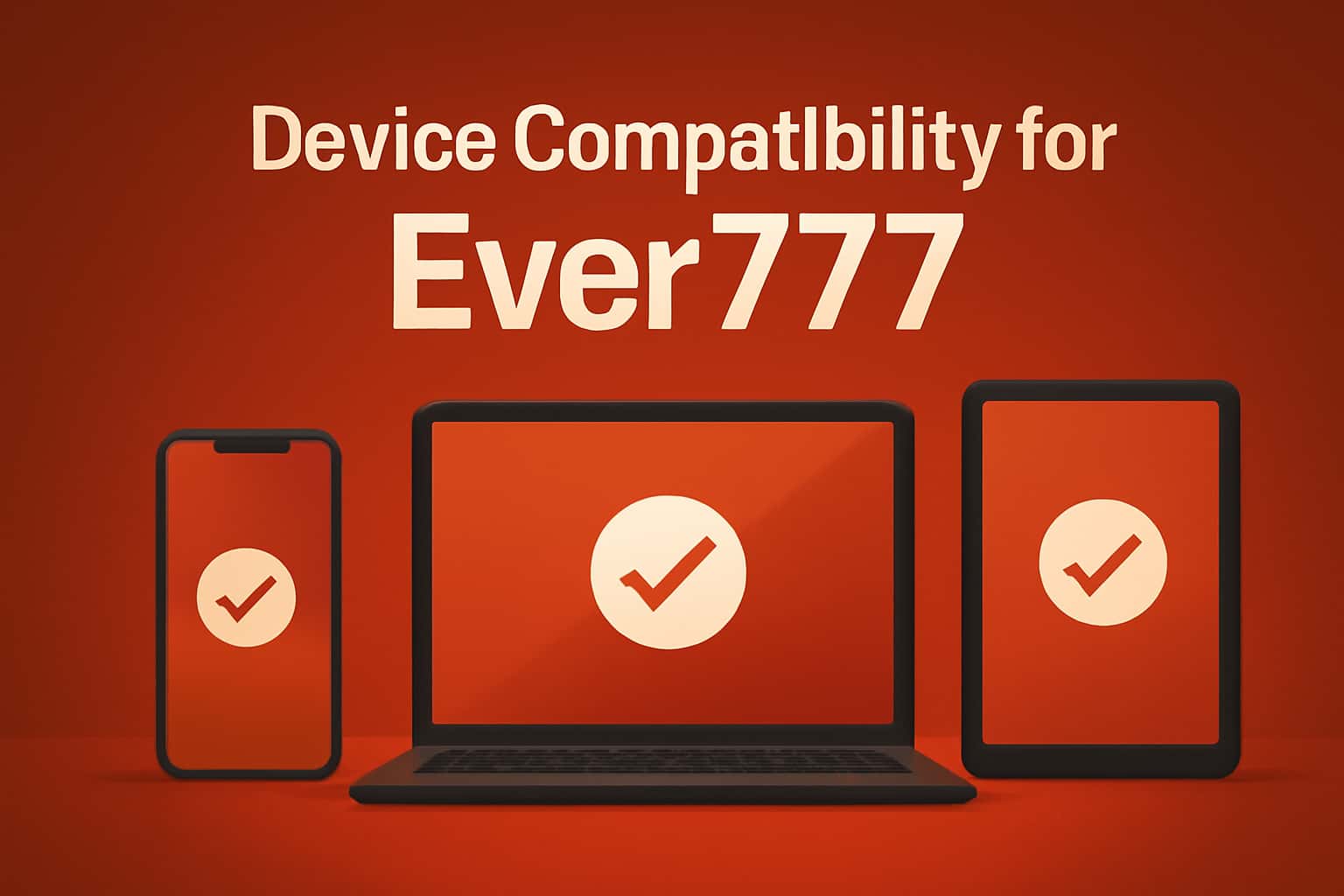 A high-tech representation of device compatibility for Ever777, showcasing various devices.