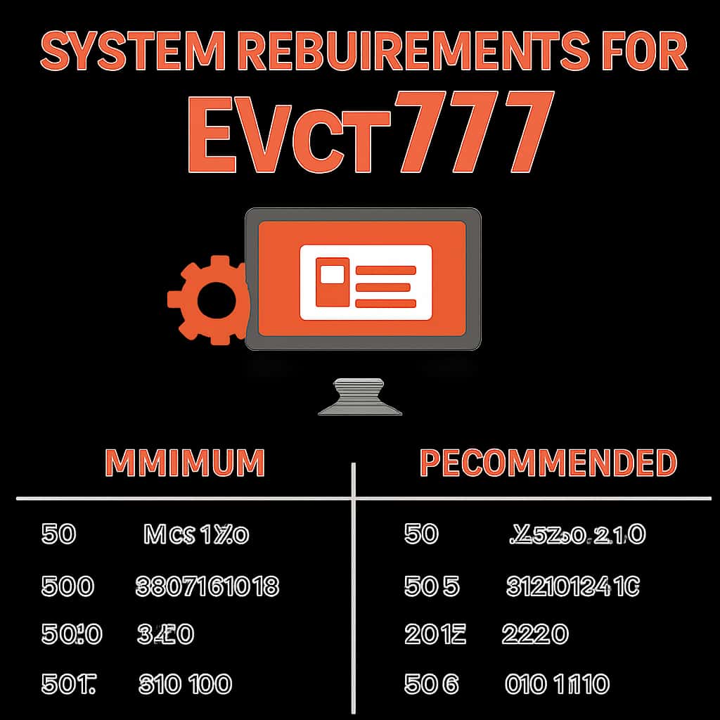 Illustration depicting system requirements for the Ever777 application.