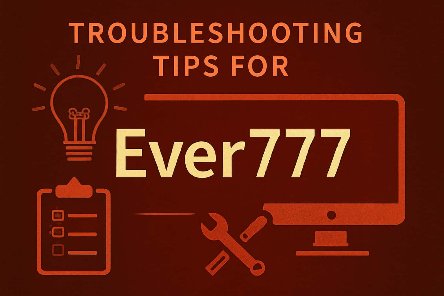 Informational graphic related to troubleshooting tips for Ever777.
