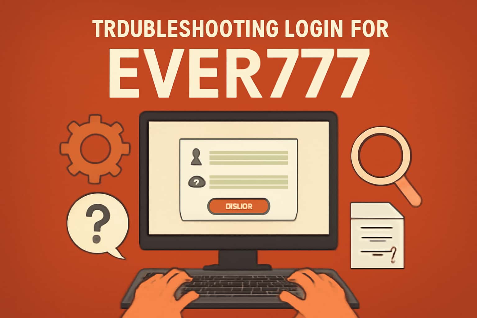 An informational scene depicting troubleshooting login issues for Ever777, prominently featuring the text 'Ever777'.