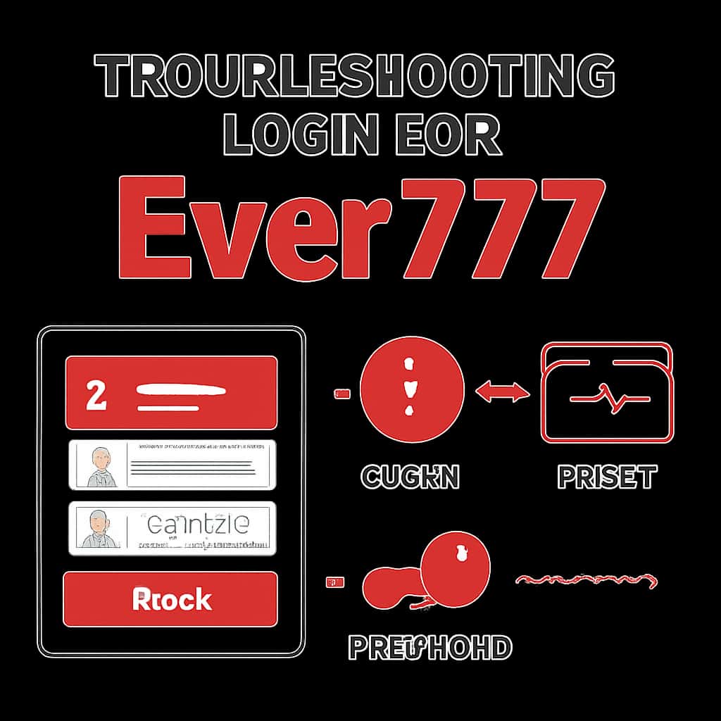 An educational illustration about troubleshooting login issues for Ever777 with relevant text.